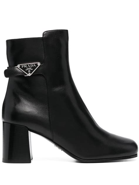 prada logo plaque lace-up ankle boots|Women's Ankle Boots And Boots .